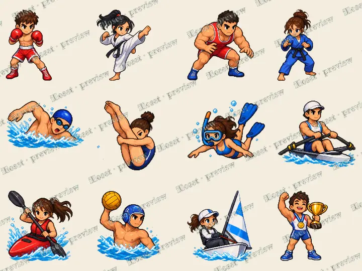 Combat Water Sports Characters Sports Character