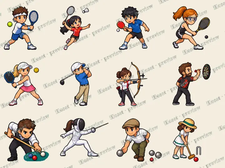 Racket Precision Sports Characters Sports Character