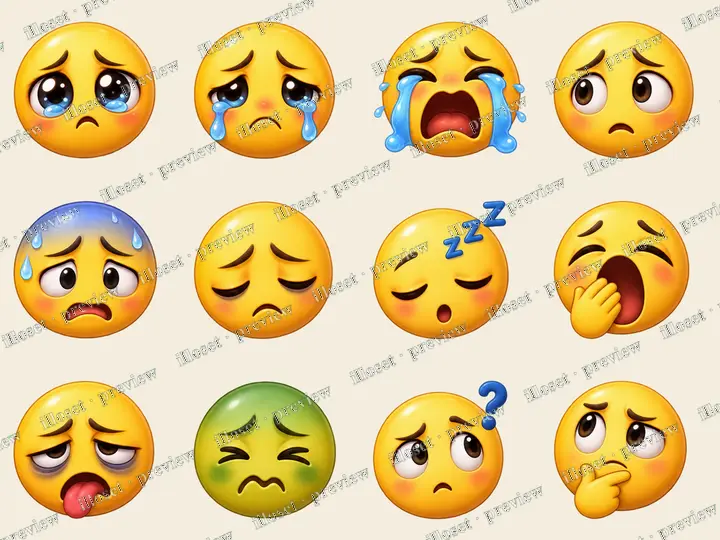 Sad Sleepy Emojis